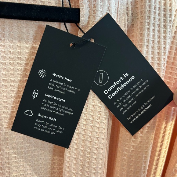 KNIX Sz L/XL/XXL Waffle Mid-Length Robe in Rose Quartz Pockets NEW WITH TAGS - Picture 3 of 10